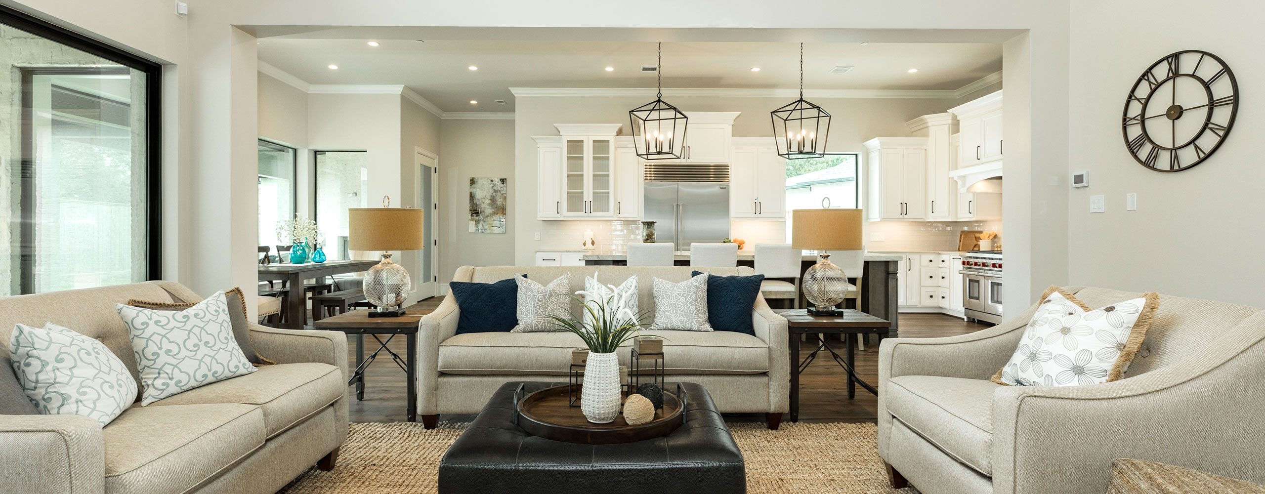 Family room staging in Houston, Texas